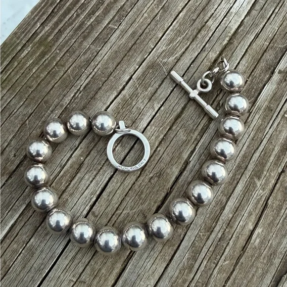 Vintage Milor 925 Italy Silver Ball Bracelet 7”-8” Toggle Clasp Preowned - Picture 11 of 14
